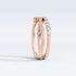 Baguette and Round Lab-Grown Diamond Double Half-Eternity Ring in Rose Gold Side View